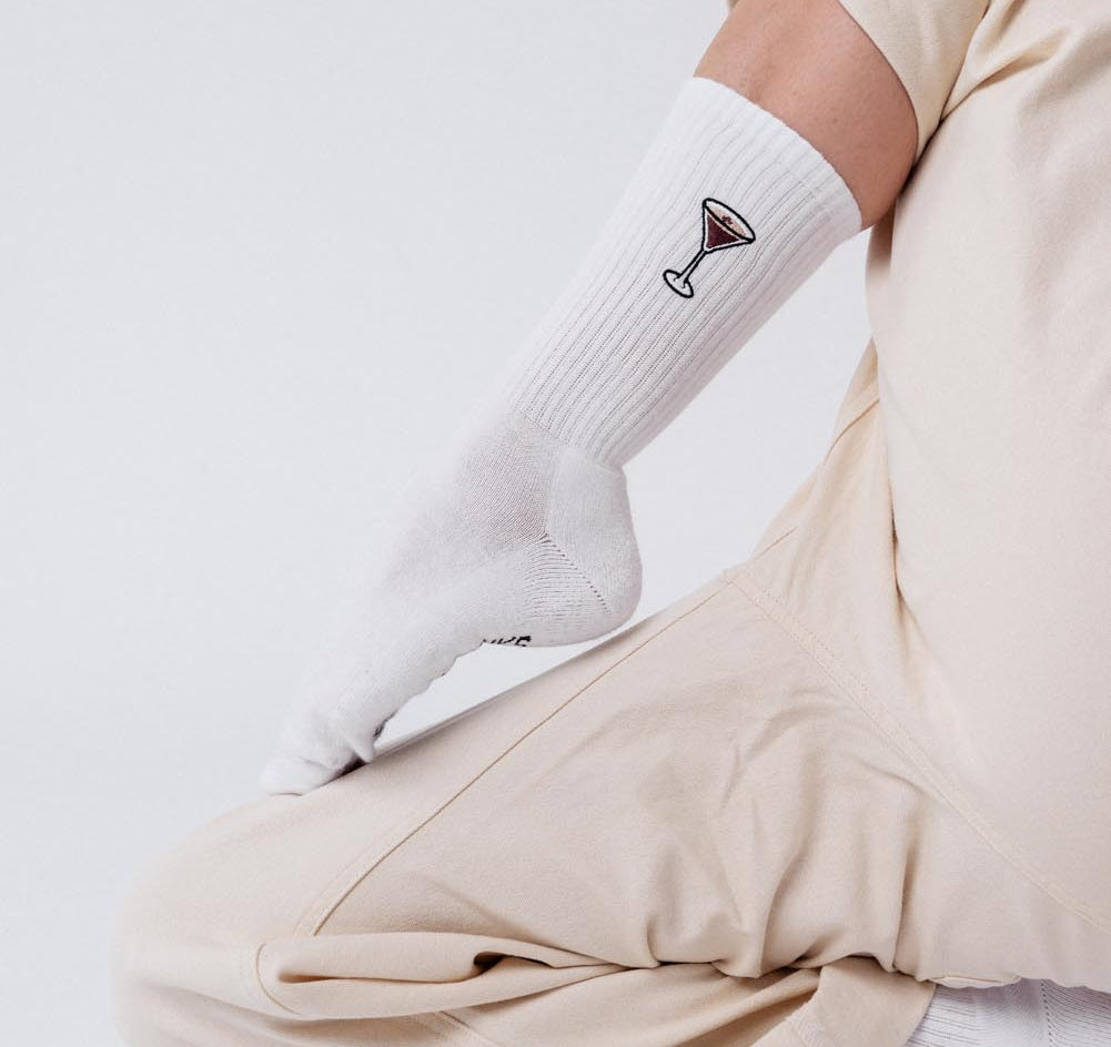 Espresso Martini | Bestickte Bio Baumwoll Socken