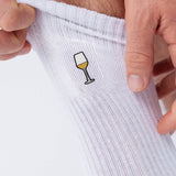 Vino blanco | Calcetines de algodón orgánico bordados