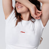 Cheers Collection | Besticktes Bio Baumwoll Cropped T-Shirt