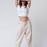 Mojito | Besticktes Bio Baumwoll Cropped T-Shirt