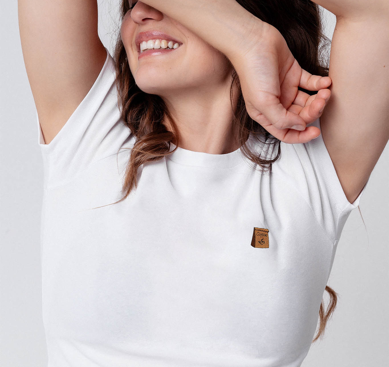 Coffee Bag | Besticktes Bio Baumwoll Cropped T-Shirt