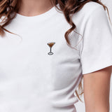 Espresso Martini | Besticktes Bio Baumwoll Cropped T-Shirt