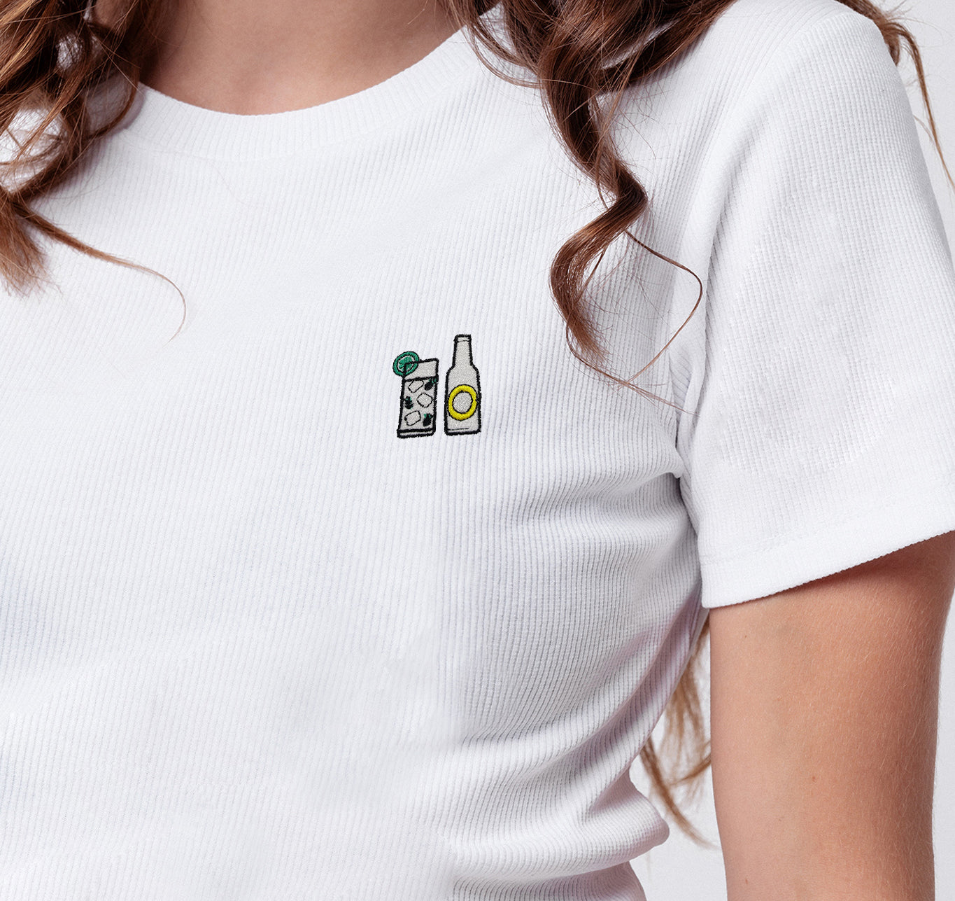 Gin Tonic | Besticktes Bio Baumwoll Cropped T-Shirt