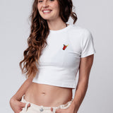 Beerpong Randtreffer | Besticktes Bio Baumwoll Cropped T-Shirt