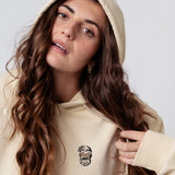 Kaffee Hipster | Bestickter Bio Baumwoll Unisex Hoodie