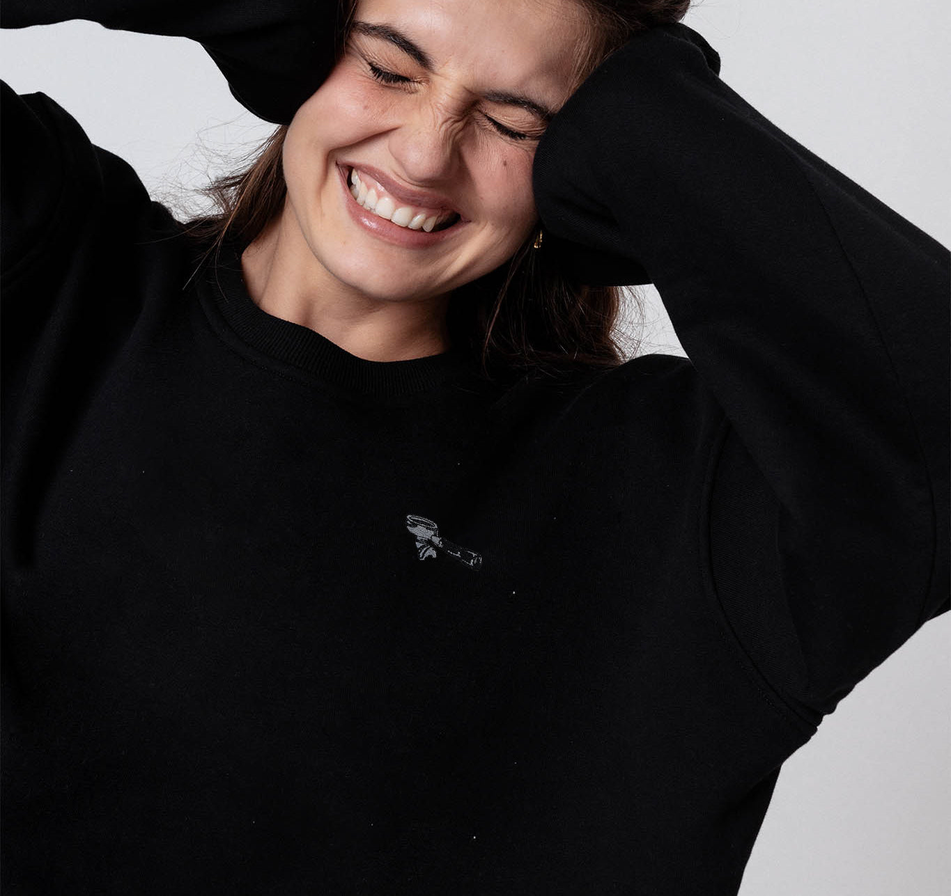 Siebträger | Bestickter Bio-Baumwoll Unisex Pullover