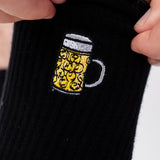 Jarra de Cerveza | Calcetines de algodón orgánico bordados
