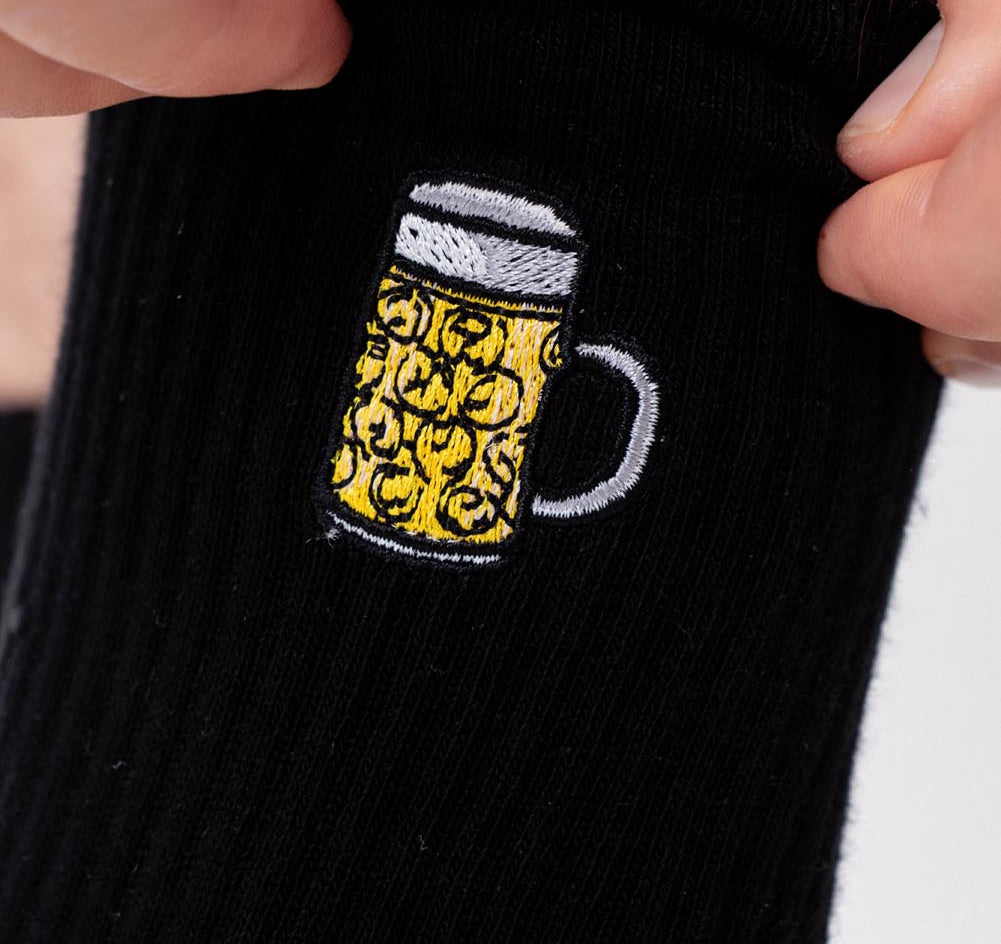 Jarra de Cerveza | Calcetines de algodón orgánico bordados