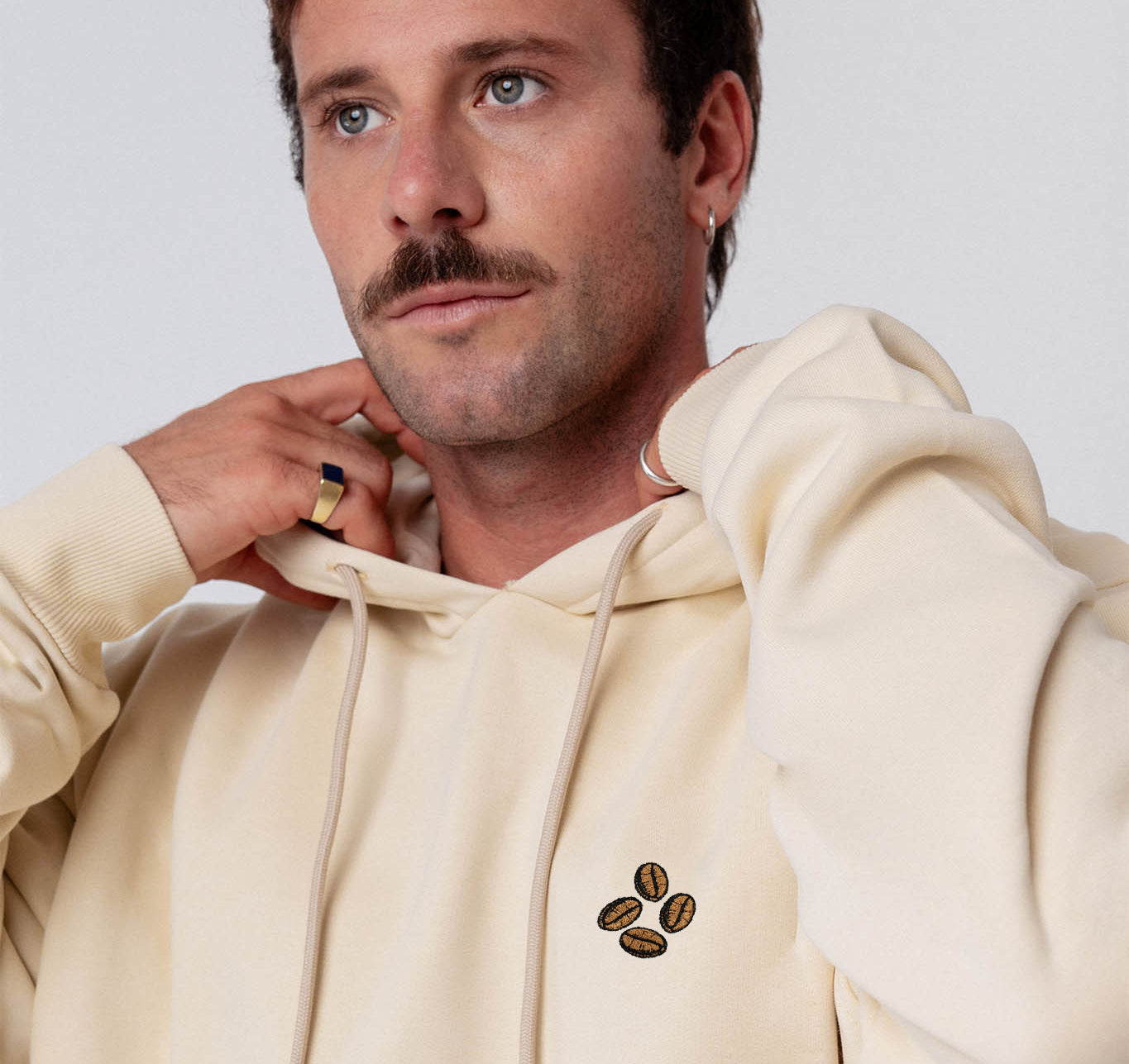 Coffee beans | Bestickter Bio Baumwoll Unisex Hoodie