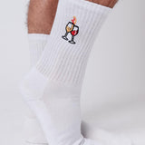 Dúo Vino | Calcetines de algodón orgánico bordados
