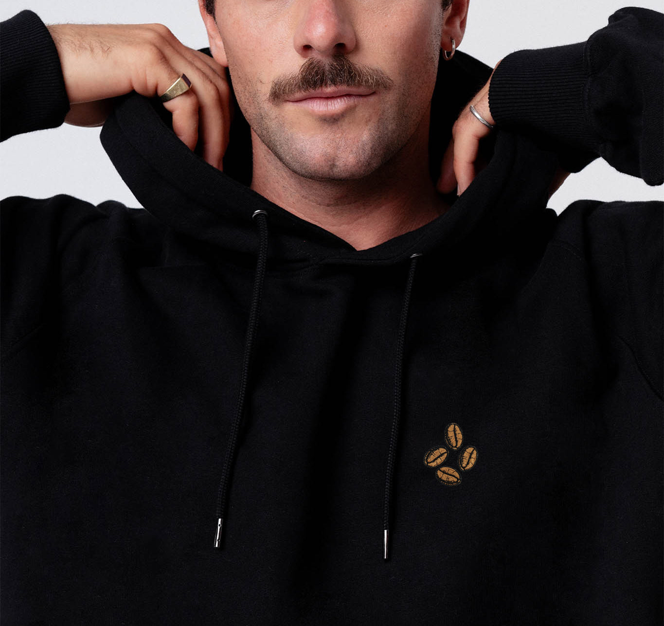 Coffee beans | Bestickter Bio Baumwoll Unisex Hoodie