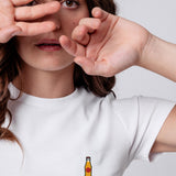 Sinalco | Besticktes Bio Baumwoll Cropped T-Shirt