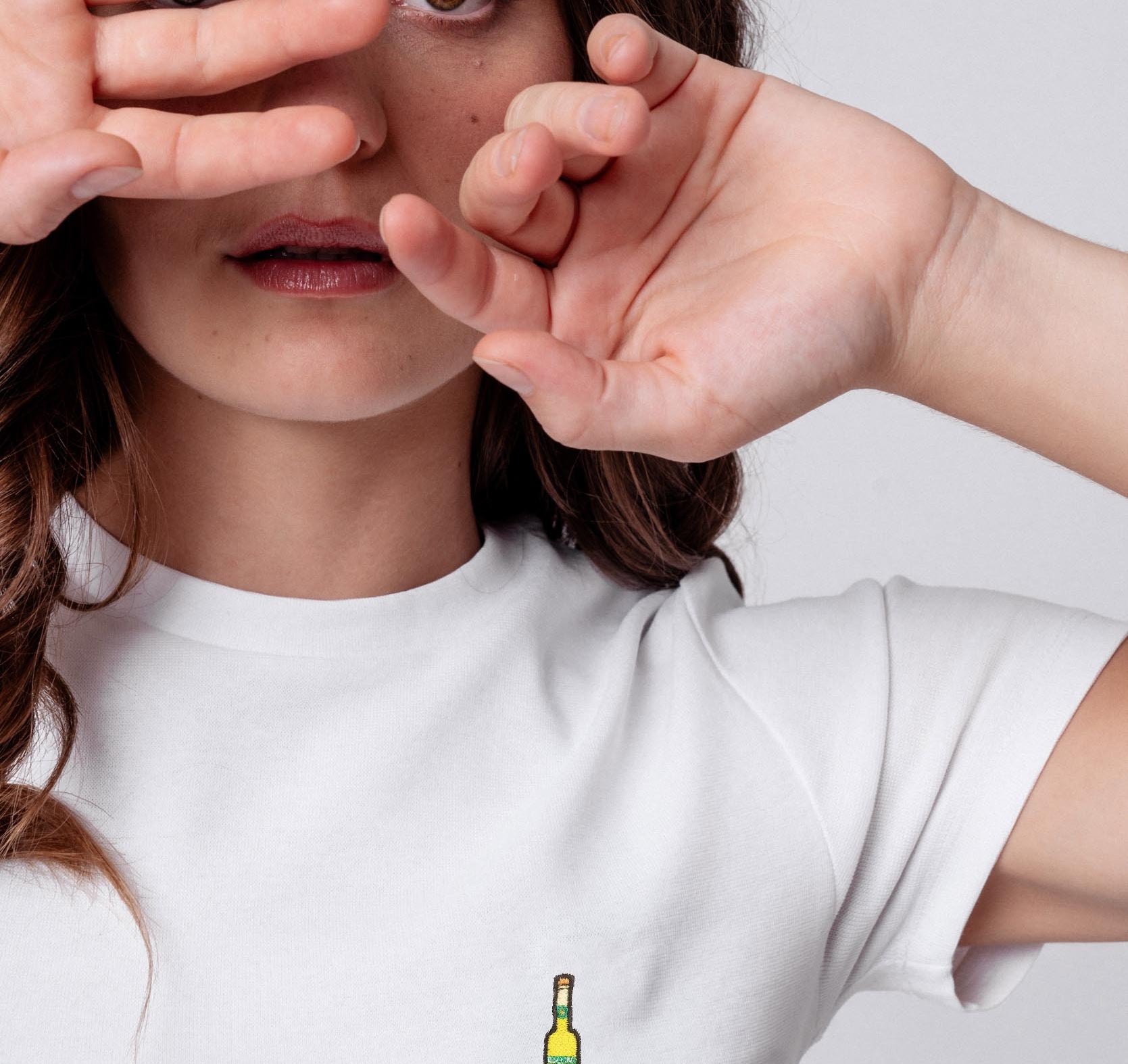 Pallini Limoncello | Besticktes Bio Baumwoll Cropped T-Shirt