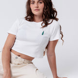 Pfeffi | Besticktes Bio Baumwoll Cropped T-Shirt