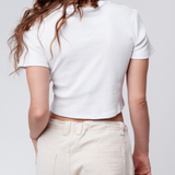 Weißbier | Besticktes Bio Baumwoll Cropped T-Shirt