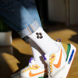 Granos de café | Calcetines de algodón orgánico bordados