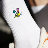 Little Knocker | Calcetines de algodón orgánico bordados