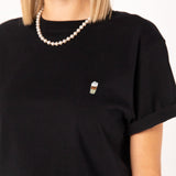 Latte Macchiato | Besticktes Bio Baumwoll Frauen T-Shirt