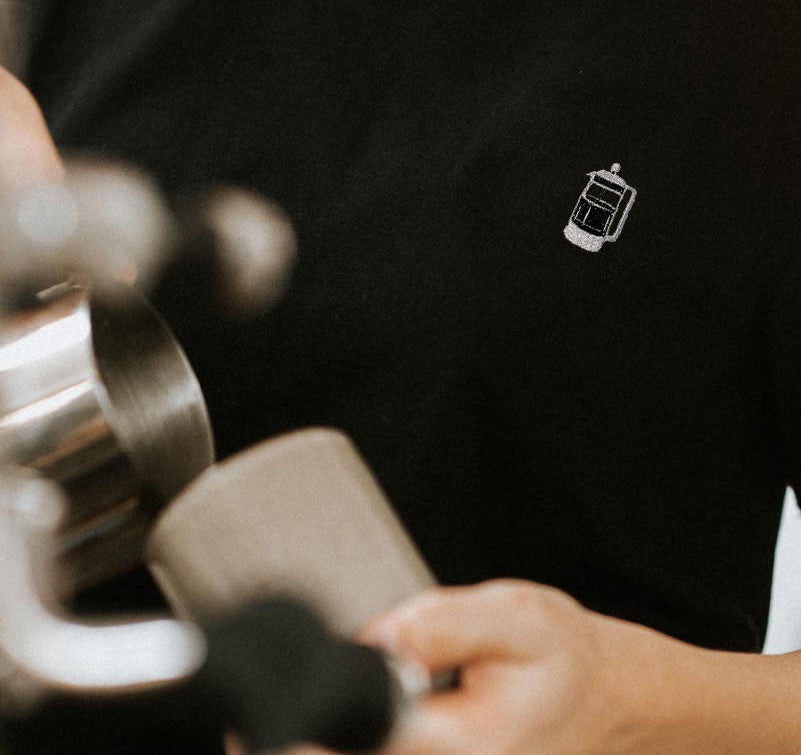 French Press | Besticktes Organic Bio Baumwoll Frauen T-Shirt