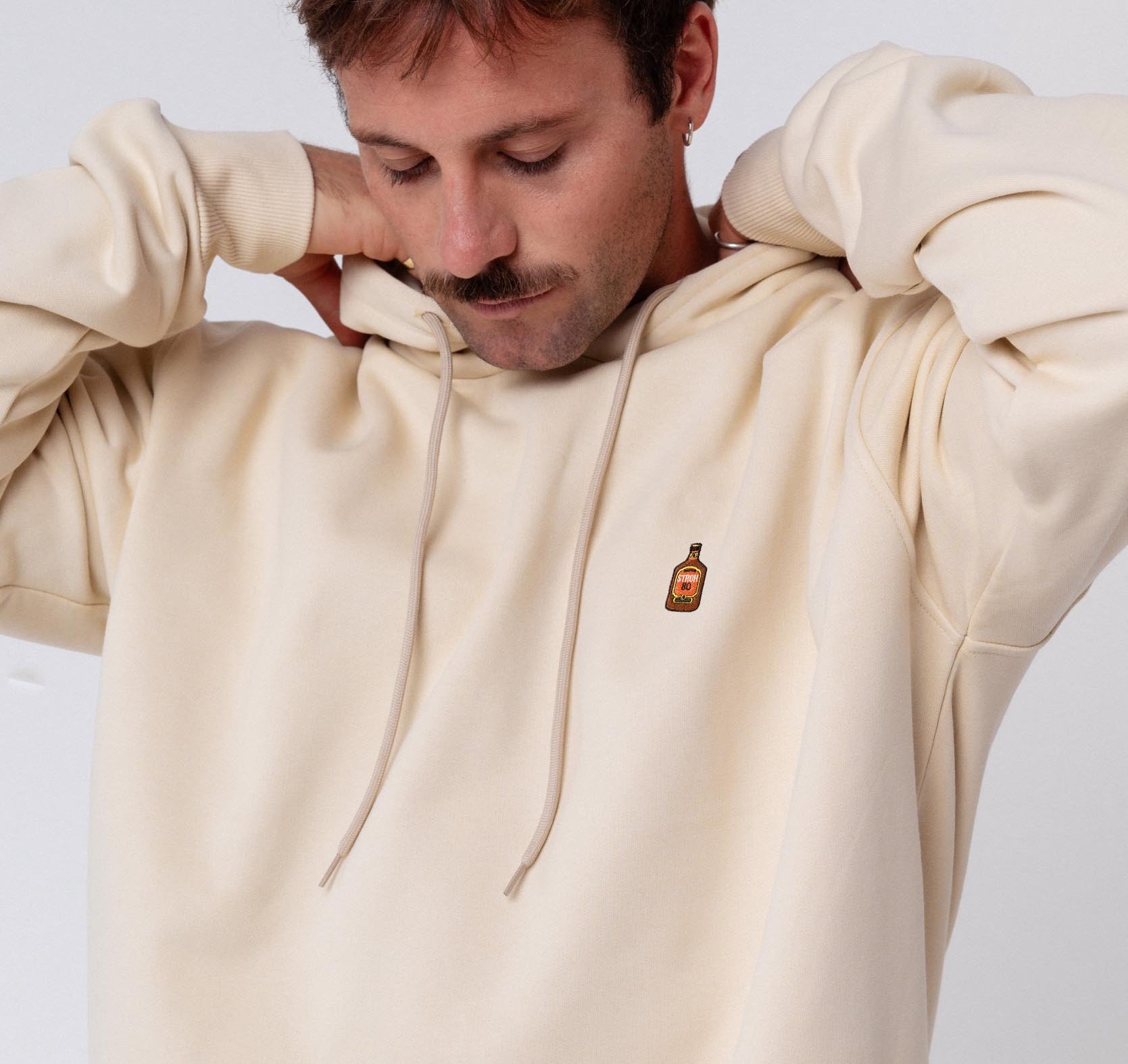 Stroh 80 | Bestickter Bio-Baumwoll Unisex Hoodie