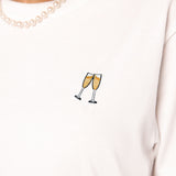Sekt | Besticktes Bio Baumwoll Frauen T-Shirt