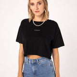 Maximum Rizz | Besticktes Bio Baumwoll Cropped T-Shirt