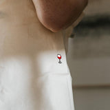 Copa de Vino Tinto | Bolsa bordada de algodón orgánico