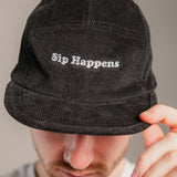 Sip Happens | Bestickte Bio Baumwoll Cord Cap