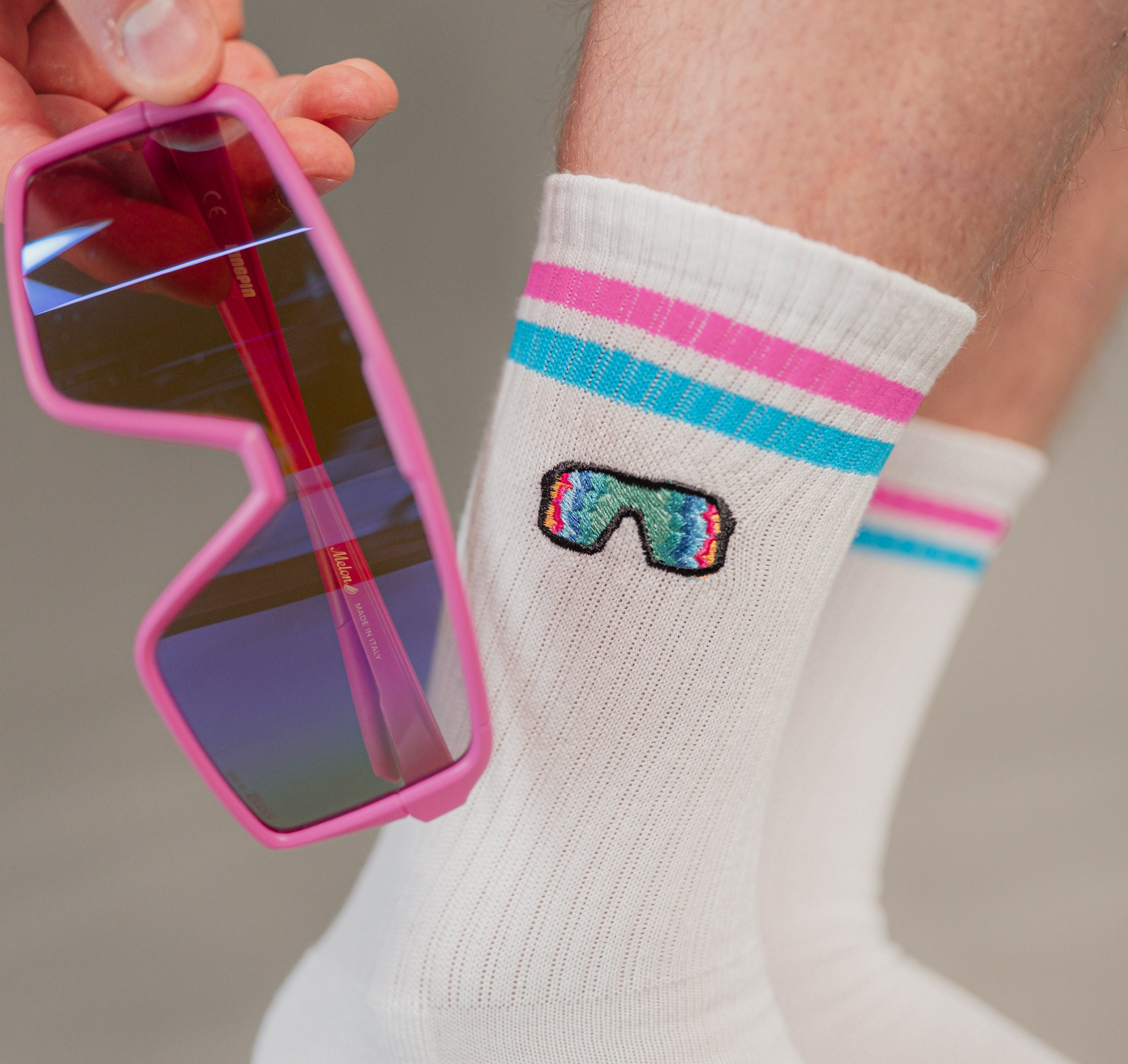 schnelle Brille | Bestickte Bio Baumwoll Socken