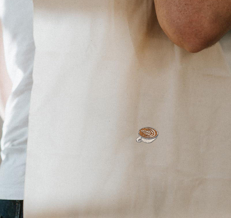 Blanco Plano | Bolsa tote de algodón orgánico bordada