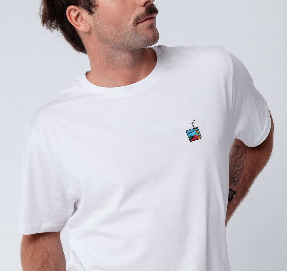 Pfirsich Eistee | Besticktes Bio Baumwoll Unisex T-Shirt