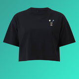 Liquid Coffee | Besticktes Bio Baumwoll Cropped T-Shirt