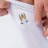 Vino espumoso | Calcetines de algodón orgánico bordados