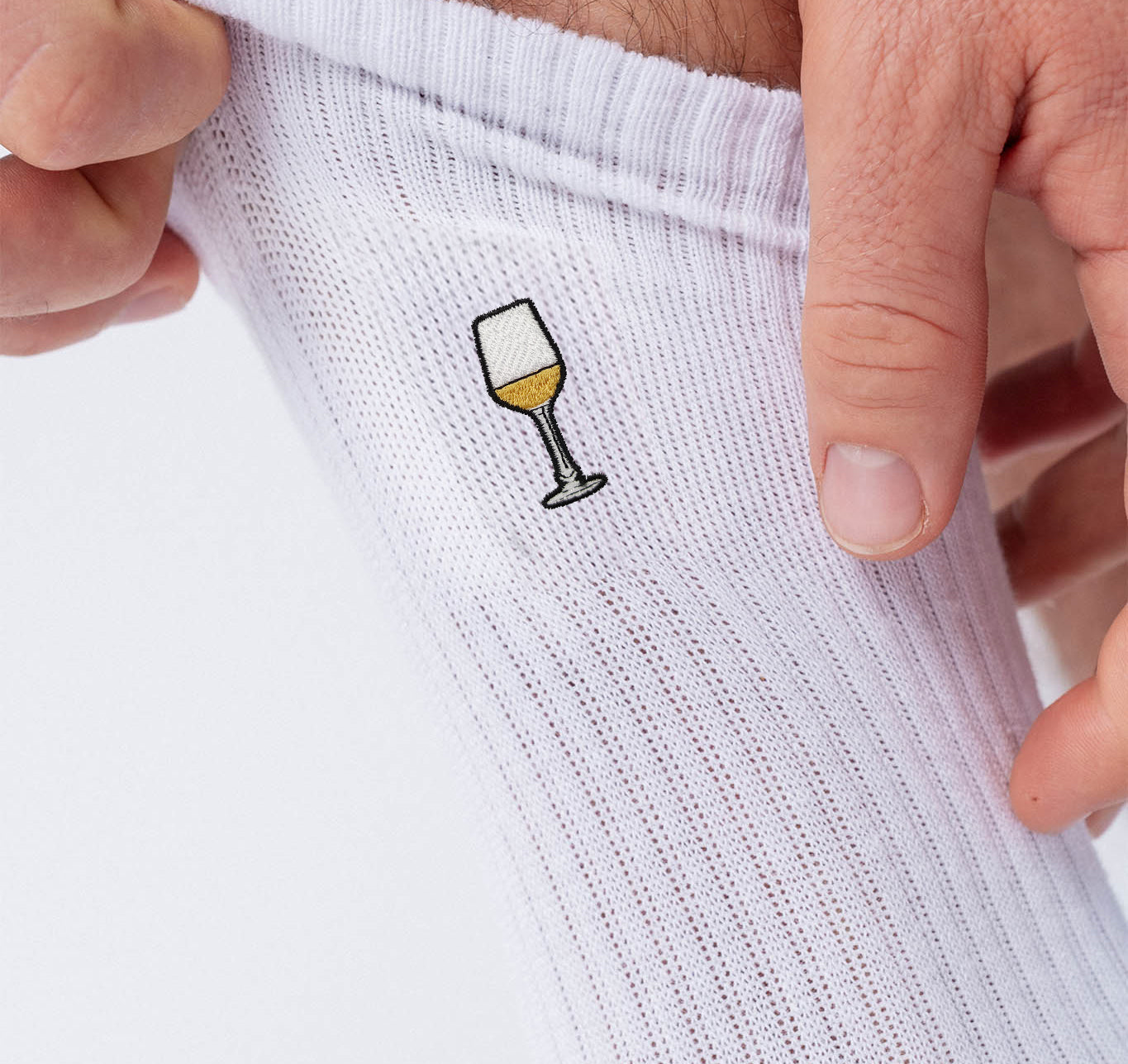 Vino blanco | Calcetines de algodón orgánico bordados
