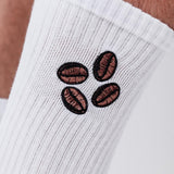 Granos de café | Calcetines de algodón orgánico bordados