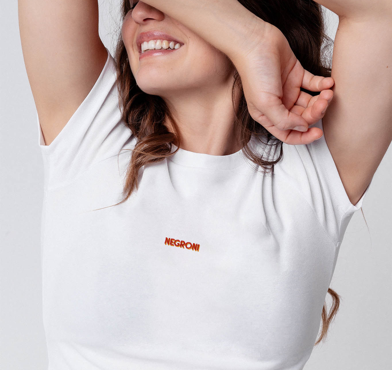 Negroni Signature | Besticktes Bio Baumwoll Cropped T-Shirt