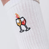 Dúo Vino | Calcetines de algodón orgánico bordados