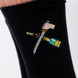 Sable de Champán | Calcetines de algodón orgánico bordados