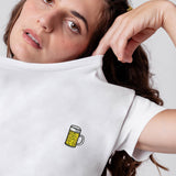 Maßkrug | Besticktes Bio Baumwoll Frauen T-Shirt