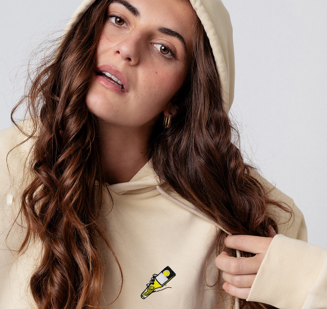 Tornado | Sudadera bordada con capucha de algodón orgánico para mujer