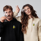 Maßkrug | Sudadera unisex con capucha de algodón orgánico bordada