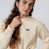 schnelle Brille | Bestickter Bio-Baumwoll Unisex Pullover