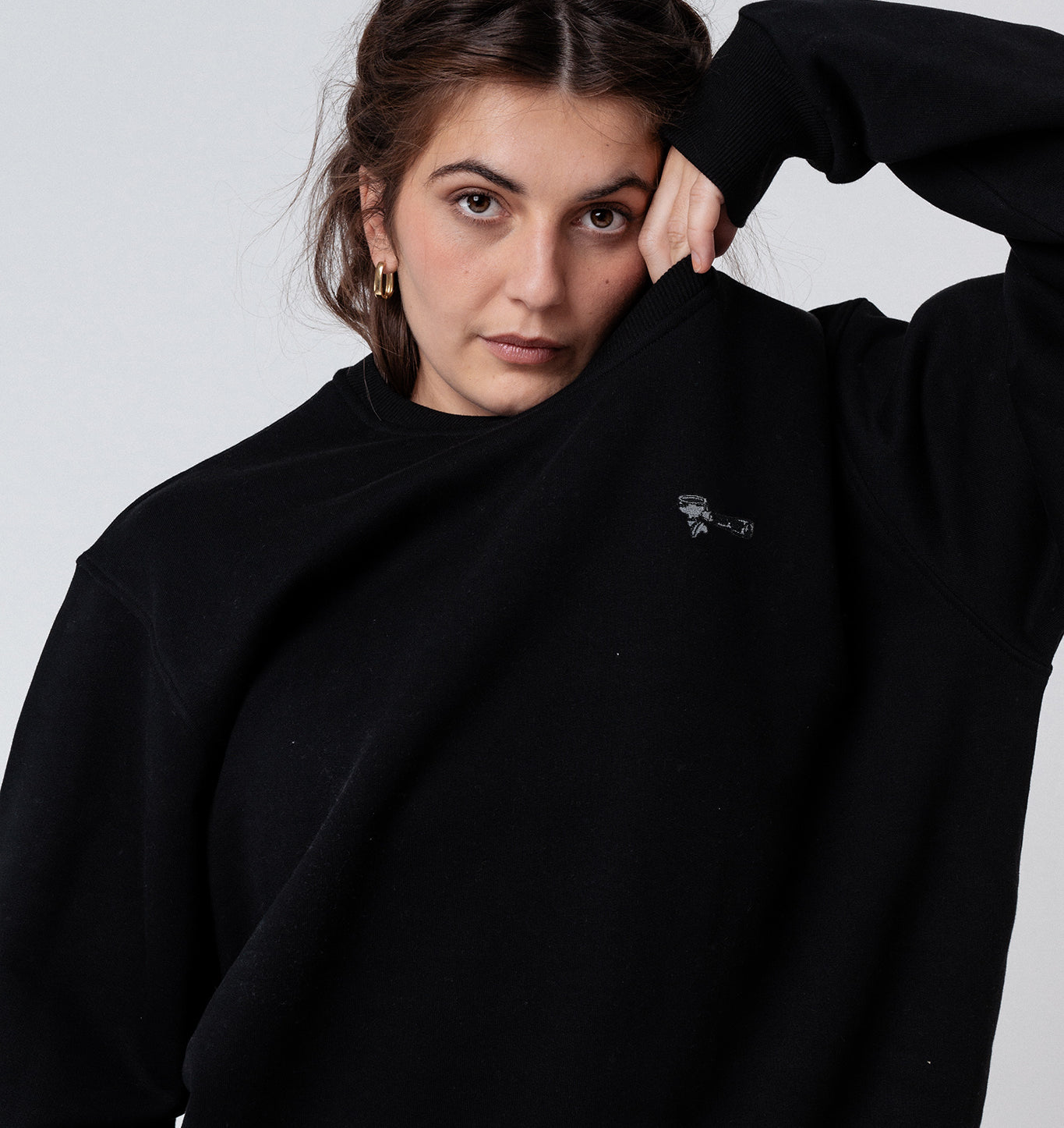 Siebträger | Bestickter Bio-Baumwoll Frauen Pullover