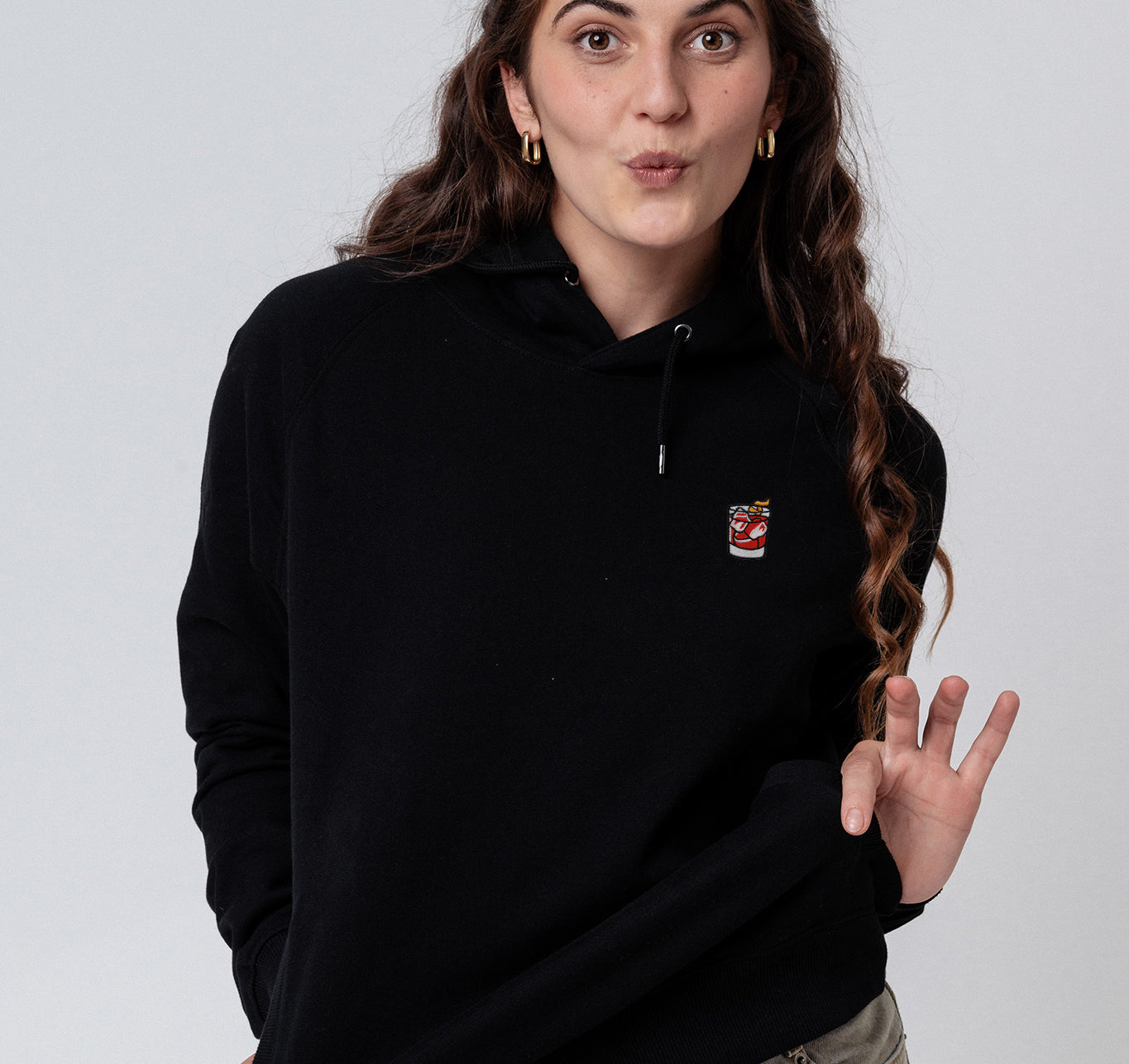 Negroni | Sudadera bordada con capucha de algodón orgánico para mujer