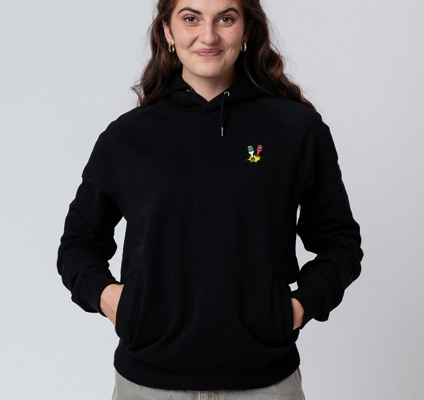 Little Knocker | Sudadera con capucha bordada de algodón orgánico para mujer