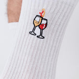 Dúo Vino | Calcetines de algodón orgánico bordados