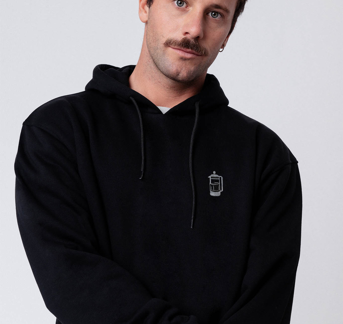 French Press | Bestickter Bio Baumwoll unisex Hoodie