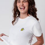 Maßkrug | Besticktes Bio Baumwoll Frauen T-Shirt