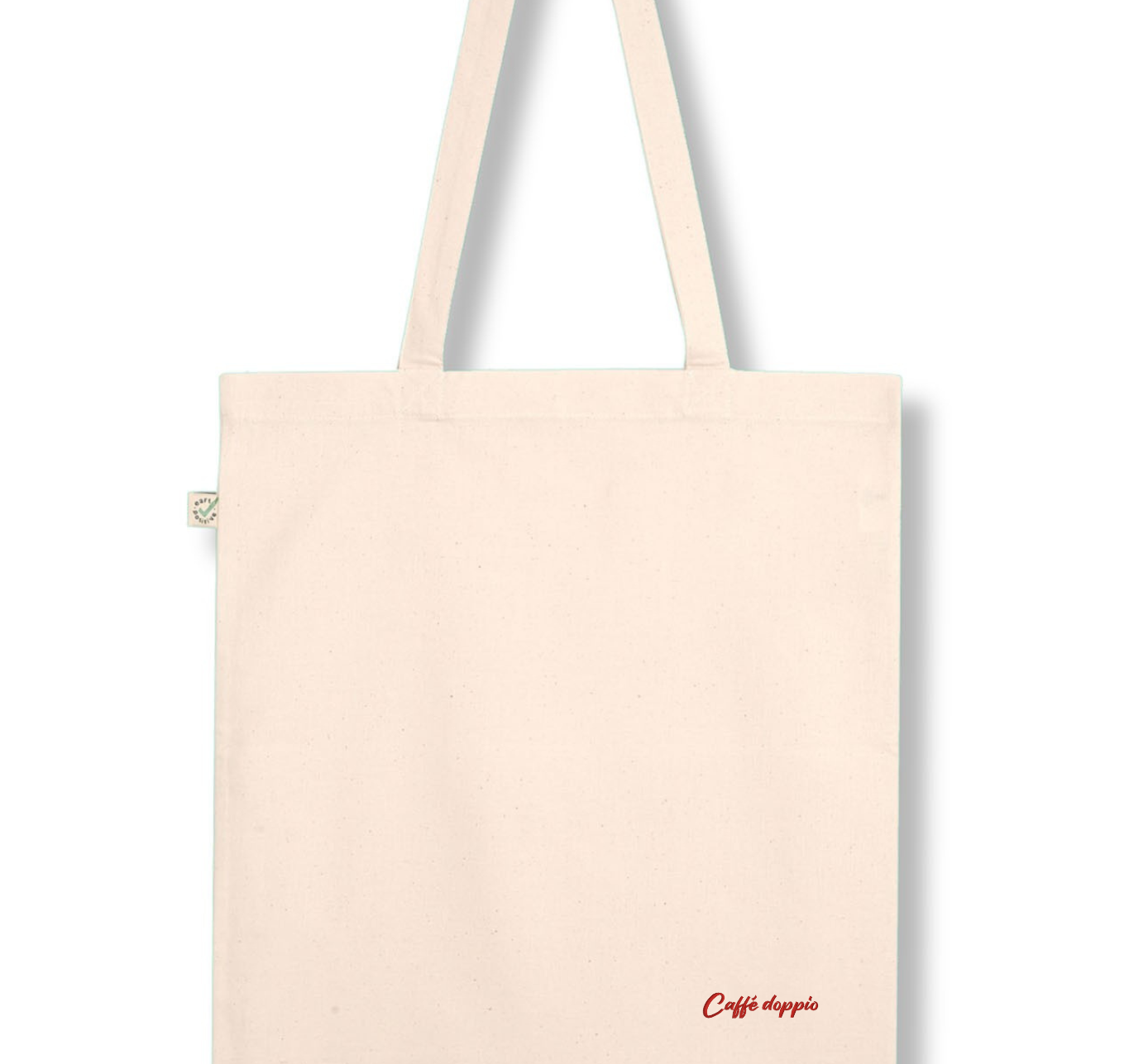 Caffé doppio | Bestickte Bio Baumwoll Tragetasche