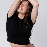 Spezi© | Besticktes Bio Baumwoll Cropped T-Shirt